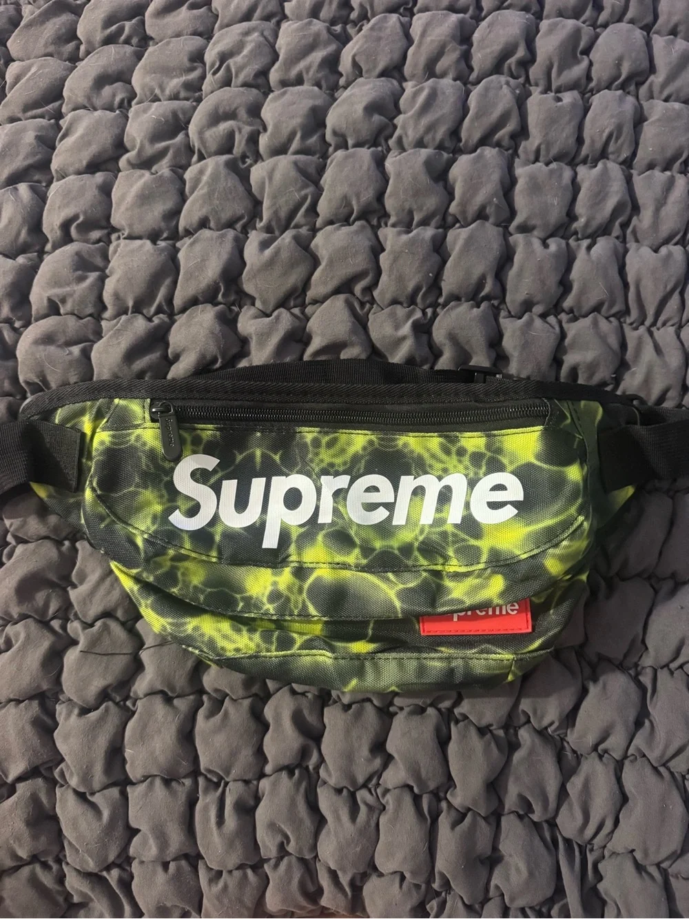 Supreme Neon Yellow & Black Logo Waist Pack - Picture 1 of 2